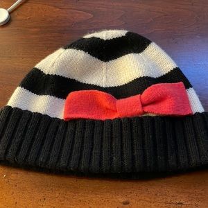 Kate Spade hat - black & white with a red bow.